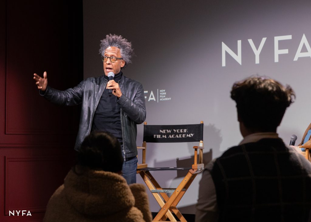 Andre Royo speaking at New York Film Academy